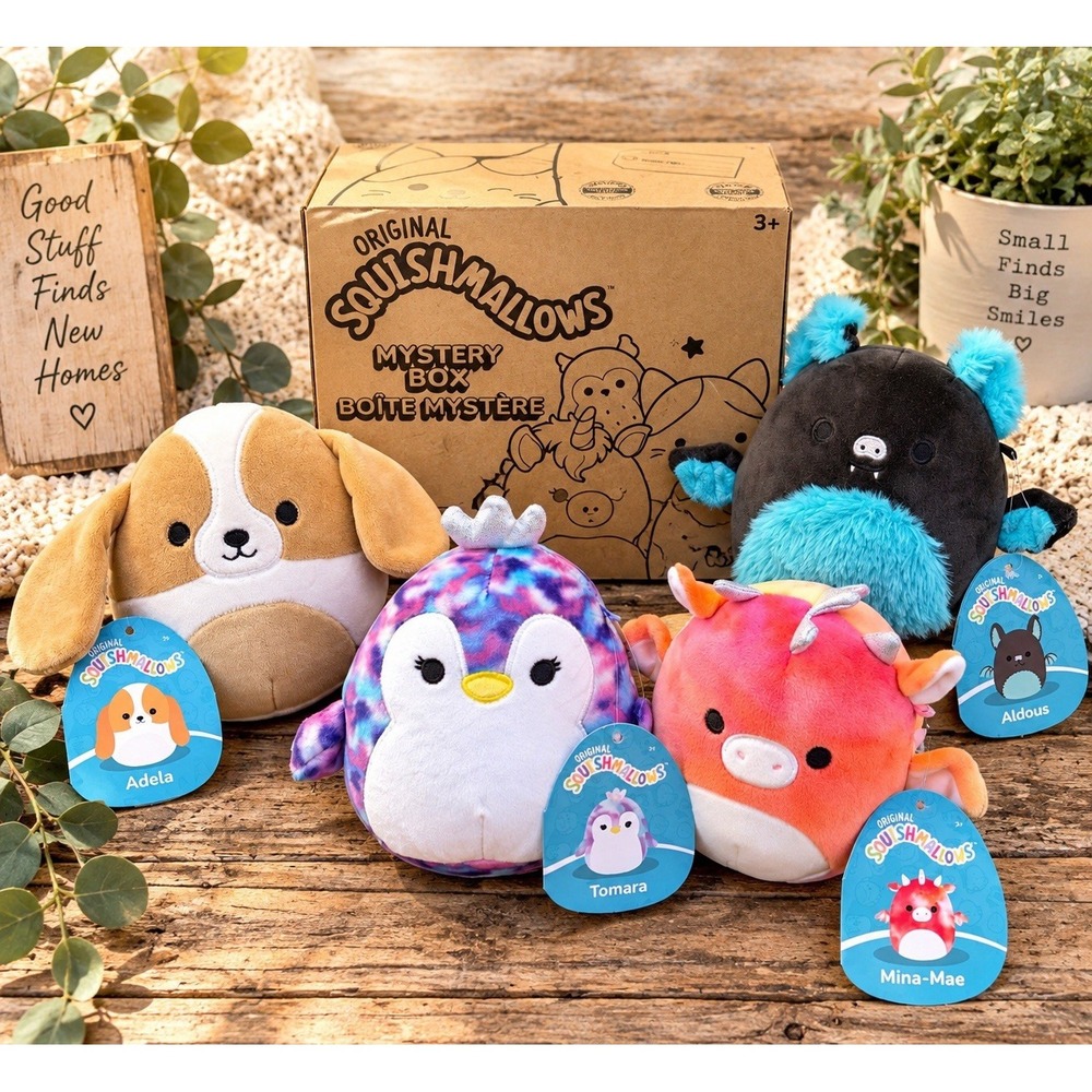 Squishmallows 5" Mystery Box Lot of 4 Aldous Adela Tomara Mina-Mae w/ Tags
